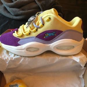 Allen iverson question low bbc collab purple and yellow